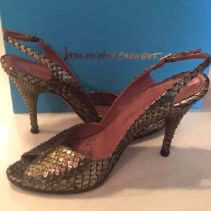 Jean-Michel Cazabat fish scale metallic heels